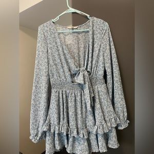 Papaya Floral Print Long Sleeve Romper